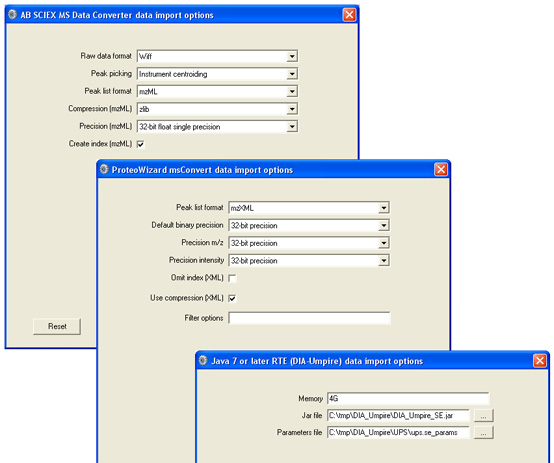 Mascot Daemon data import settings