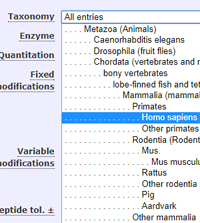 Taxonomy drop-down list