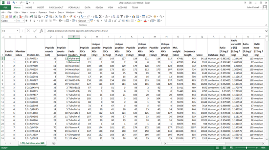 quantitation summary example